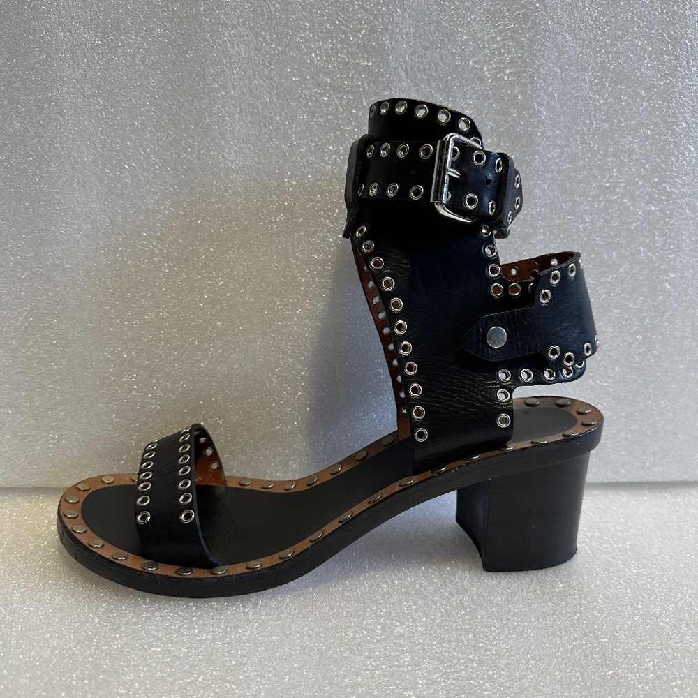 Isabel Marant Jaeryn Heeled Sandal with Eyelet